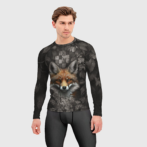 Мужской рашгард Внимательный лис / 3D-принт – фото 3