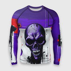 Рашгард мужской Пурпурный зловещий череп, цвет: 3D-принт