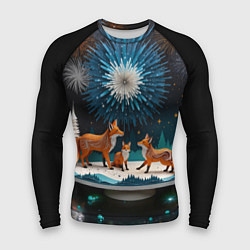 Рашгард мужской Семья из трех лисиц, цвет: 3D-принт