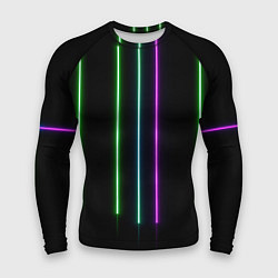 Рашгард мужской Neon stripes, цвет: 3D-принт