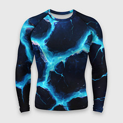 Мужской рашгард Голубая потертая текстура с разломом