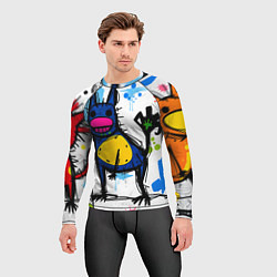 Рашгард мужской Веселые зверята, цвет: 3D-принт — фото 2