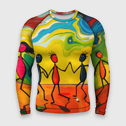 Рашгард мужской Дружба человечков, цвет: 3D-принт