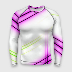 Рашгард мужской Green white pink line, цвет: 3D-принт