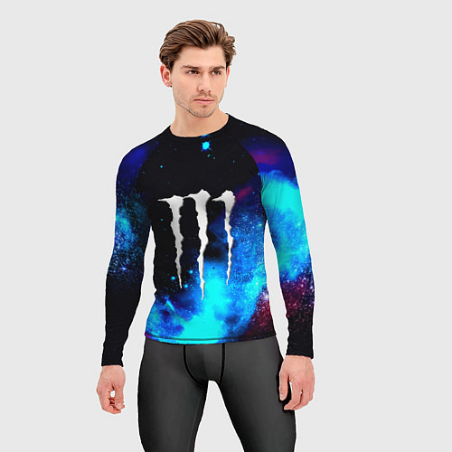 Мужской рашгард Monster energy космос / 3D-принт – фото 3