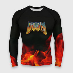 Мужской рашгард Doom огненная текстура