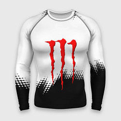 Мужской рашгард Monster energy чёрно белые краски