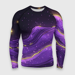 Мужской рашгард Фиолетовая текстура с золотыми звездочками