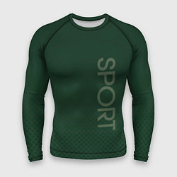 Рашгард мужской Sport тёмно-зелёный текстурный, цвет: 3D-принт