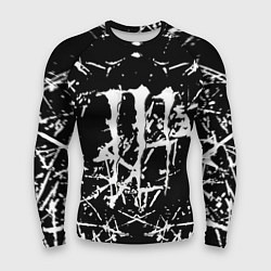 Мужской рашгард Monster energy белые штрихи краско