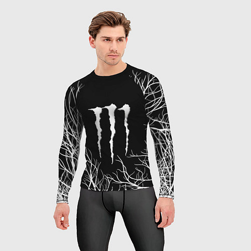 Мужской рашгард Monster energy лес / 3D-принт – фото 3