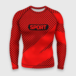 Рашгард мужской Sport красно-чёрный текстурный, цвет: 3D-принт