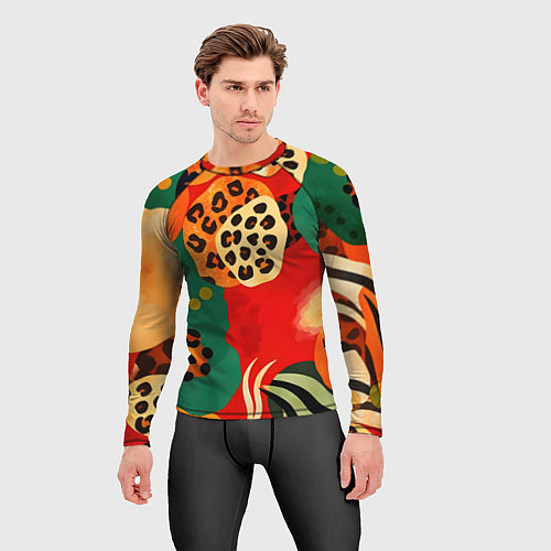 Мужской рашгард Анималистичный африканский паттерн / 3D-принт – фото 3