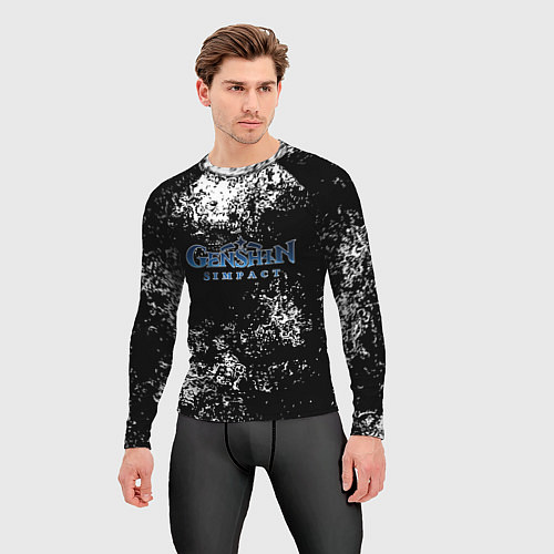 Мужской рашгард Genshin Impact брызги красок / 3D-принт – фото 3