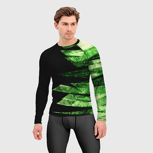 Мужской рашгард Color green black / 3D-принт – фото 3