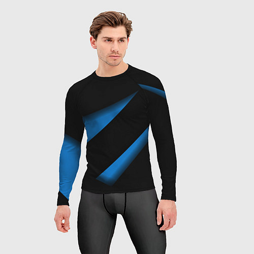 Мужской рашгард Color blue black line / 3D-принт – фото 3