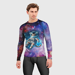 Рашгард мужской The cat is a brave cosmonaut - ai art, цвет: 3D-принт — фото 2