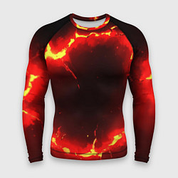 Рашгард мужской Красный круг из огня текстура, цвет: 3D-принт