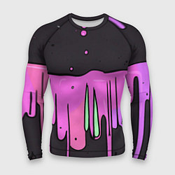 Рашгард мужской Фиолетовая текстура на черном фоне, цвет: 3D-принт