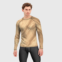 Рашгард мужской Бежевая текстура каменная мрамор, цвет: 3D-принт — фото 2