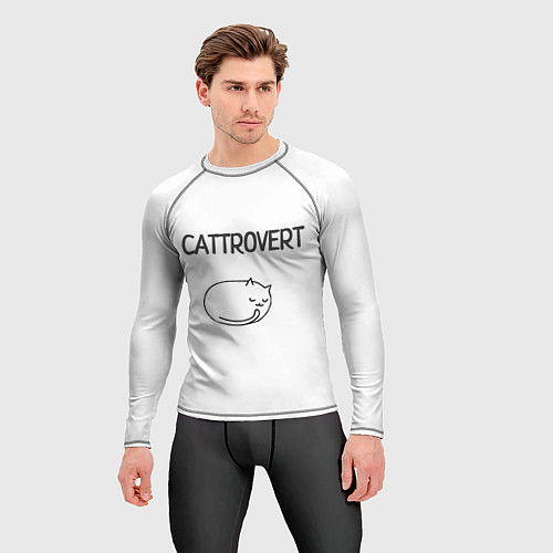 Мужской рашгард Интроверт-кот / 3D-принт – фото 3