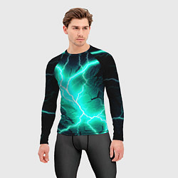 Рашгард мужской Color light blue black, цвет: 3D-принт — фото 2