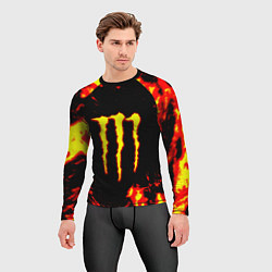 Рашгард мужской Monster energy краски огненные, цвет: 3D-принт — фото 2