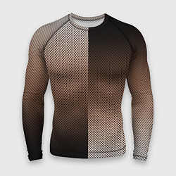 Мужской рашгард Чёрно-коричневый текстурный градиент пополам