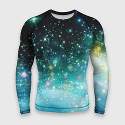 Мужской рашгард Бирюзовые блестки фон
