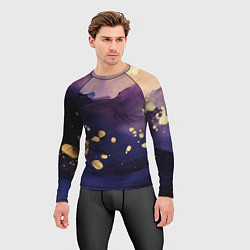 Рашгард мужской Золотая краска на текстуре, цвет: 3D-принт — фото 2