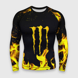 Рашгард мужской Monster energy yellow fire, цвет: 3D-принт