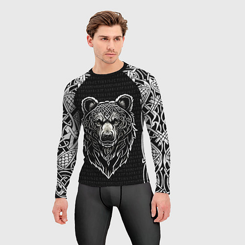 Мужской рашгард Медведь в кельтском стиле и рунах / 3D-принт – фото 3