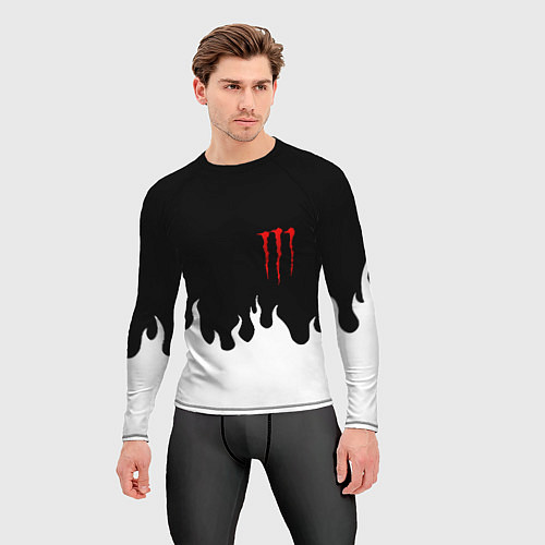 Мужской рашгард Monster energy red logo / 3D-принт – фото 3