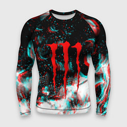 Мужской рашгард Monster energy огонь глитч