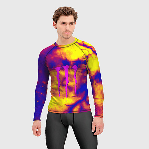 Мужской рашгард Monster energy storm grunge / 3D-принт – фото 3