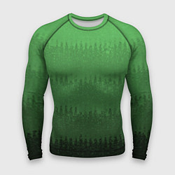 Рашгард мужской Зеленый градиент текстурные полосы, цвет: 3D-принт