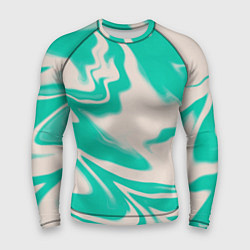 Рашгард мужской Color white turquoise, цвет: 3D-принт