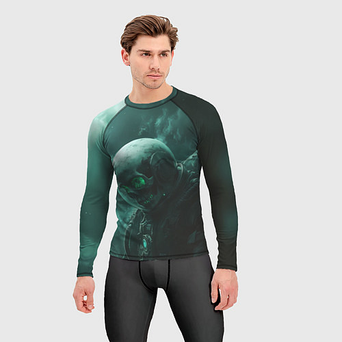 Мужской рашгард Космонавт скелет с зеленым светом / 3D-принт – фото 3