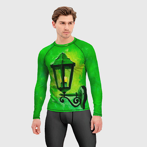Мужской рашгард Уличный зелёный фонарь / 3D-принт – фото 3