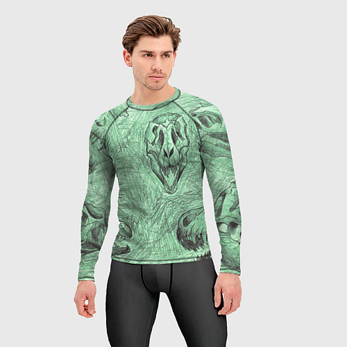 Мужской рашгард Черепа динозавров - эскиз / 3D-принт – фото 3