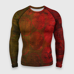 Мужской рашгард Абстракция - green circles in red