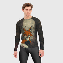 Рашгард мужской Рыжий лис хитрец, цвет: 3D-принт — фото 2