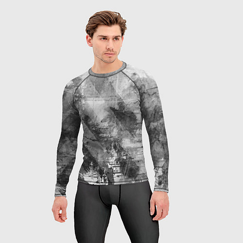 Мужской рашгард Абстракция - atomic gray / 3D-принт – фото 3