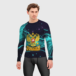 Рашгард мужской Россия - березовая абстракция, цвет: 3D-принт — фото 2