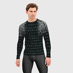 Рашгард мужской Руны и татуировки викингов, цвет: 3D-принт — фото 2