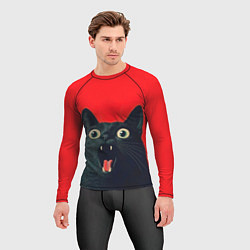 Рашгард мужской Котик в шоке, цвет: 3D-принт — фото 2