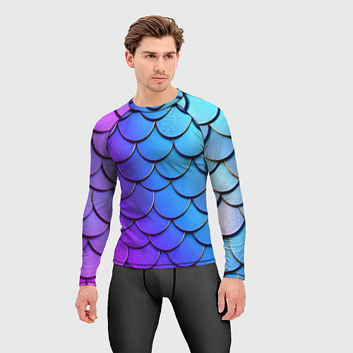 Мужской рашгард Градиент на чешуе / 3D-принт – фото 3