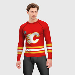 Рашгард мужской Калгари Флэймз хоккей, цвет: 3D-принт — фото 2