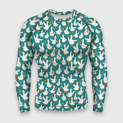 Рашгард мужской Злой гусь узор, цвет: 3D-принт