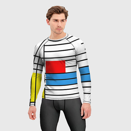 Мужской рашгард В стиле мондриана / 3D-принт – фото 3